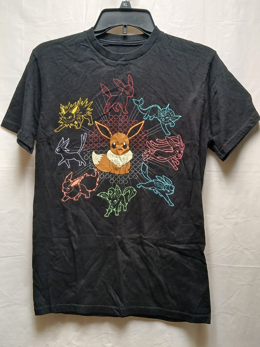 WeLoveFine Men's Black Eevee & Evolutions Graphic Tee